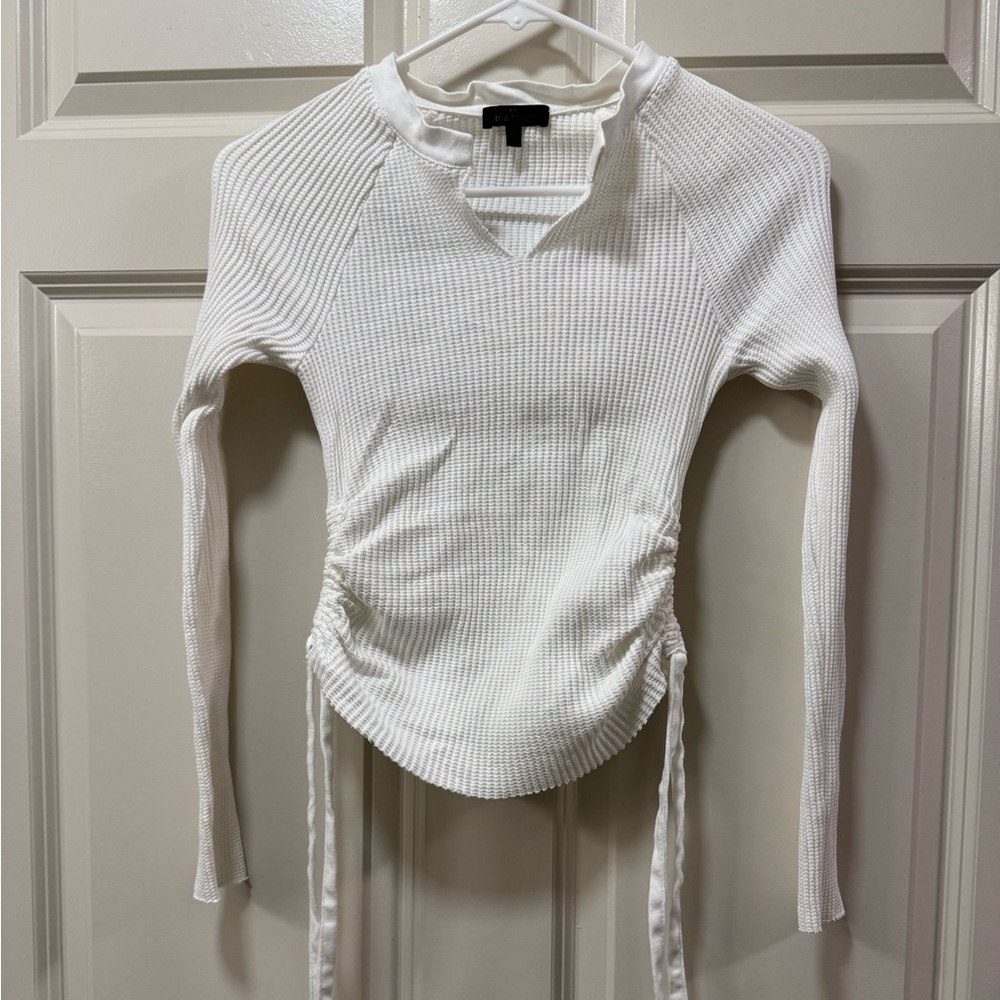 The Range Waffle Knit Ruched Shirt